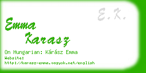 emma karasz business card